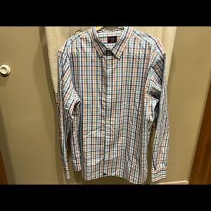 XXL Blue/Orange Checked Untuckit Buttondown Shirt